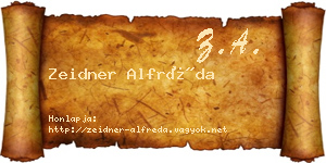 Zeidner Alfréda névjegykártya